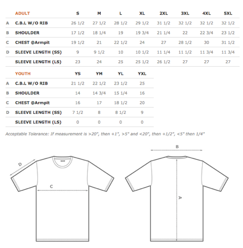Size Chart – RedZone Performace Fishing Apparel
